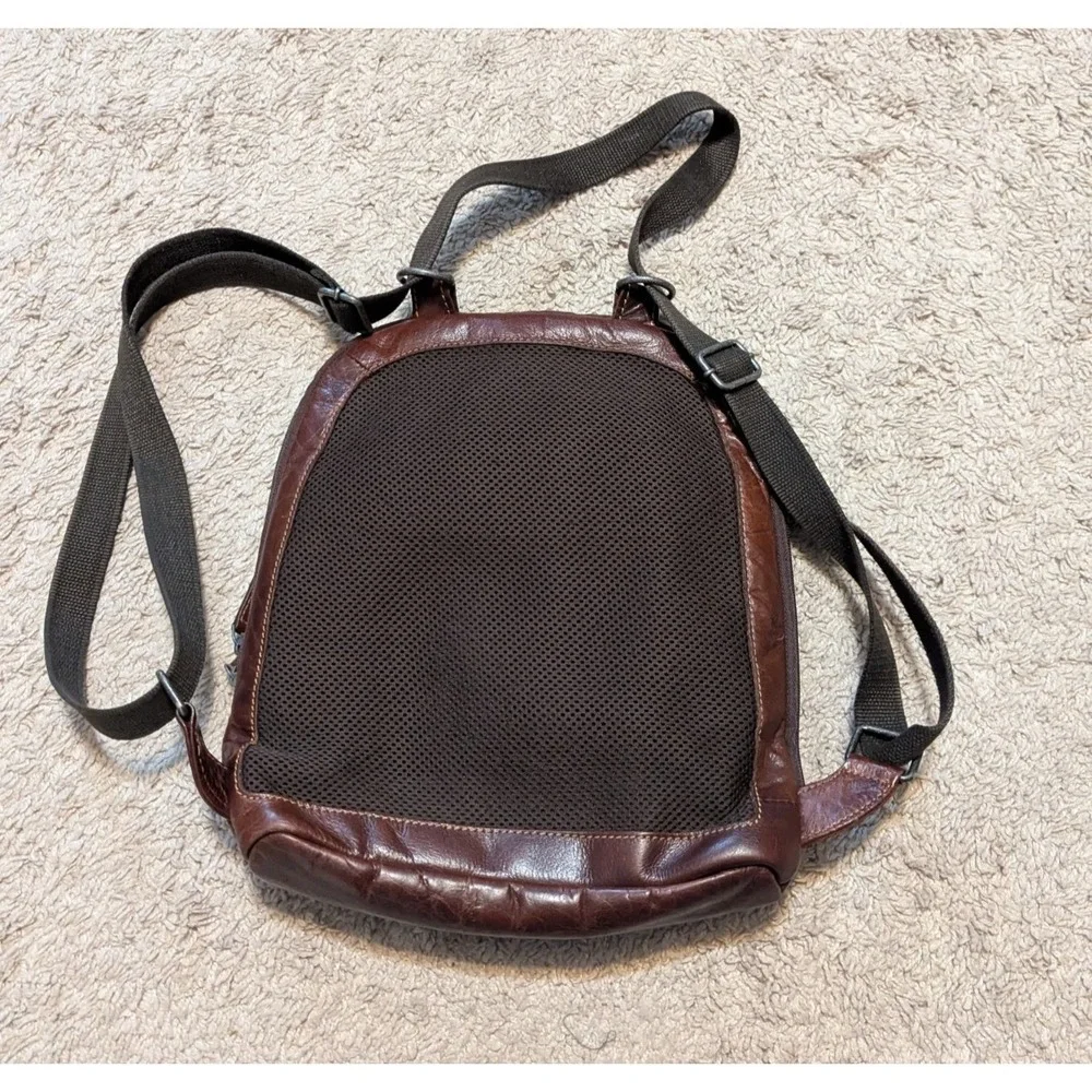 Jack Georges Voyager Convertible Backpack Crossbody Bag Brown Leather 12
